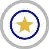 An illustrated icon of a yellow star inside a white circle with gray border